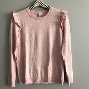 J. Crew Factory Sweaters - J Crew Factory Ruffle Shoulder Crewneck Sweater J. Crew Factory Sweaters - J Crew Factory Ruffle Shoulder Crewneck Sweater